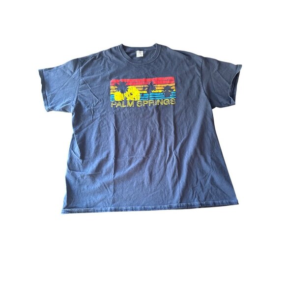 Palm Springs Graphic T-Shirt Navy Blue 2XL Short Sleeve Tee - Picture 1 of 4